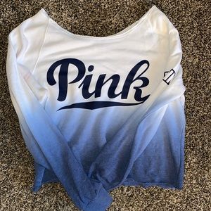 Pink long sleeve crop top crew neck